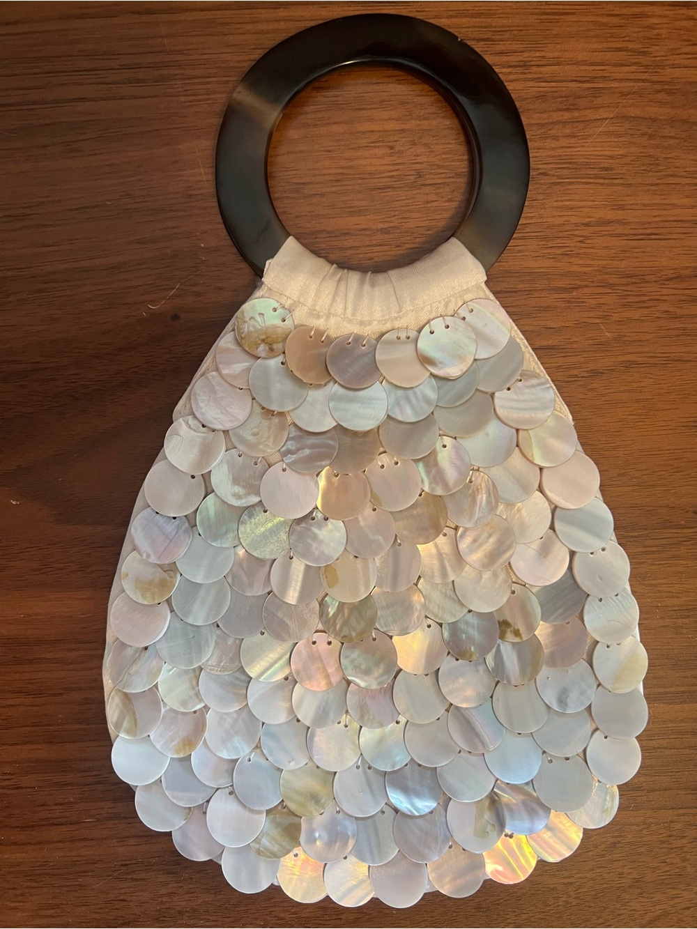 Like New Jenny Polanco Silk & Shell Evening / Party Bag Purse